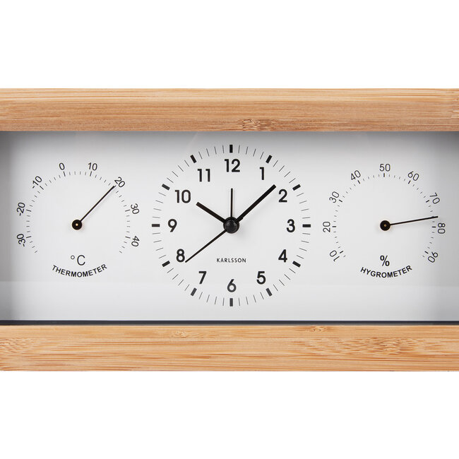 Karlsson – Wecker Neat Bamboo - weiß