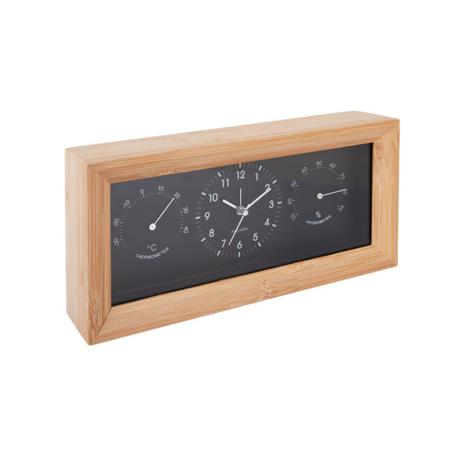 Karlsson -  Alarm Clock Neat Bamboo - black