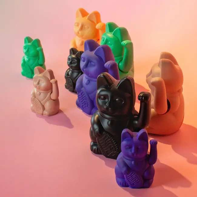 Donkey - Wuivende Gelukskat Mini Maneki-Neko - roze