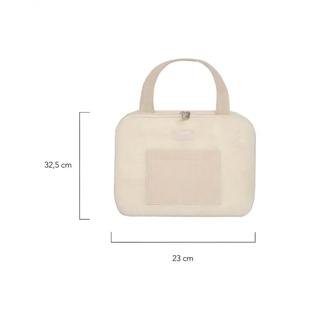 Flamingueo - Toilettas Debbie - teddy bouclé - gebroken wit - met hanger