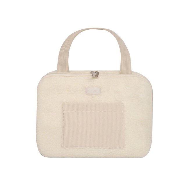 Flamingueo - Trousse de Toilette Debbie - teddy bouclé - blanc cassé - avec cintre