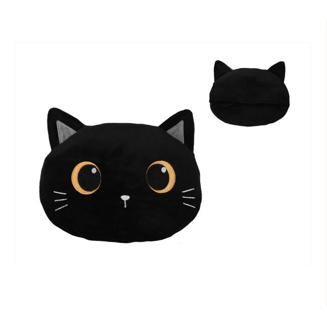 i-total - Warming Pillow - Heatable Huggable Black Cat