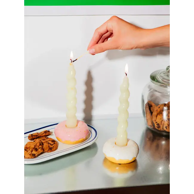 DOIY - Porte-bougies Donut Blanche