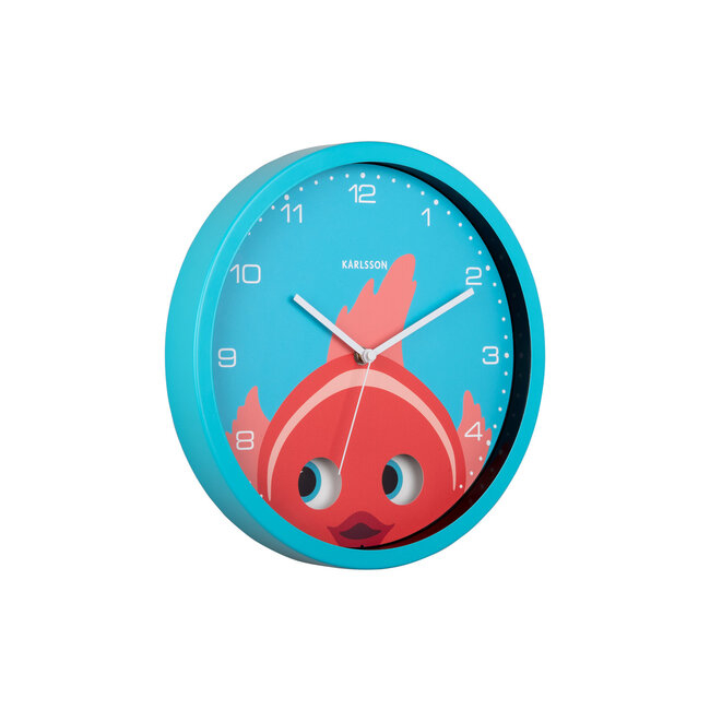 Karlsson - Horloge Murale Peekaboo Poisson Rouge