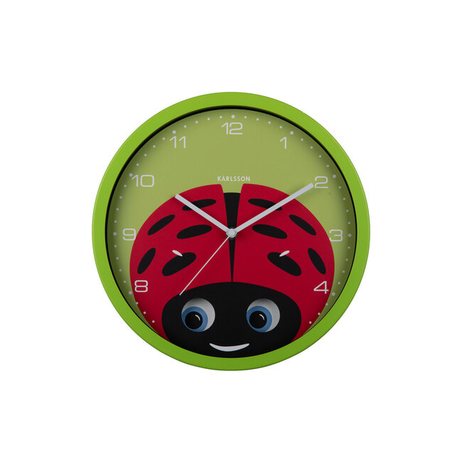 Present Time Wall Clock Peekaboo Ladybug