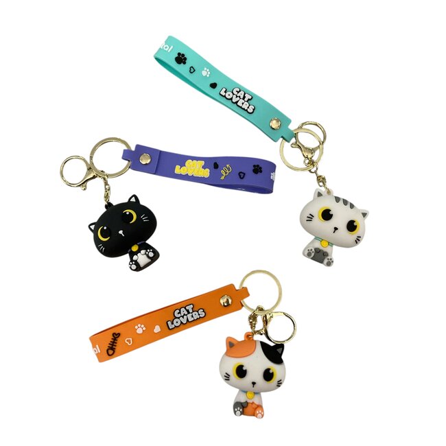 i-total - Porte-clés Cat Lovers - blanc