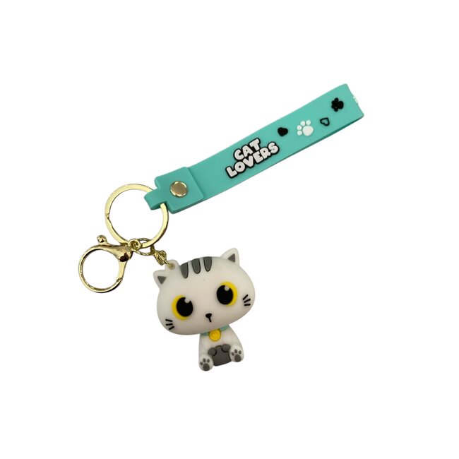 i-total Keychain Cat Lovers  - white