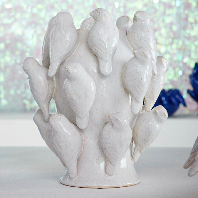 Werner Voß Werns - Vase Oiseaux - blanc