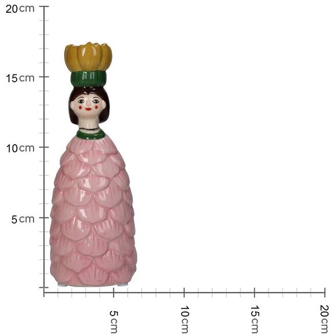 Kersten - Kaarshouder - Kandelaar Bloemenmeisje - roze