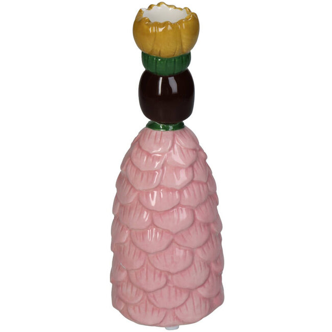 Kersten - Kaarshouder - Kandelaar Bloemenmeisje - roze