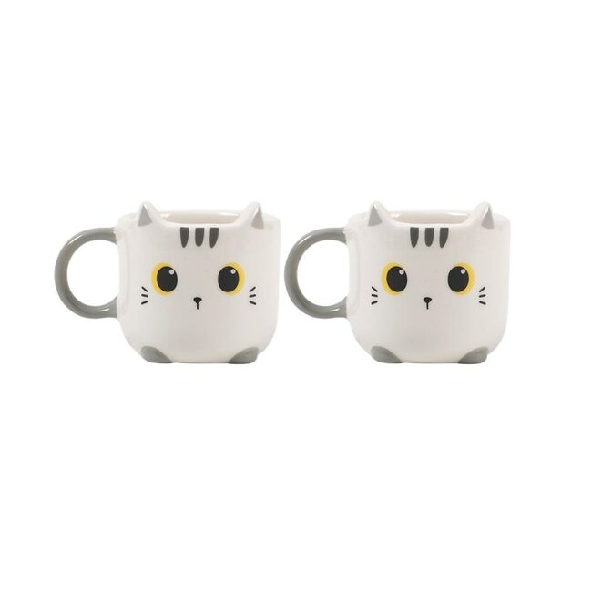 i-total Espresso-Set Weiße Katze
