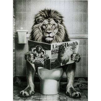 Kare Design Tableau en Verre Lion de Bain