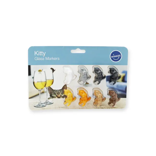 Winkee - Glass Markers Kitty Cat - set of 8