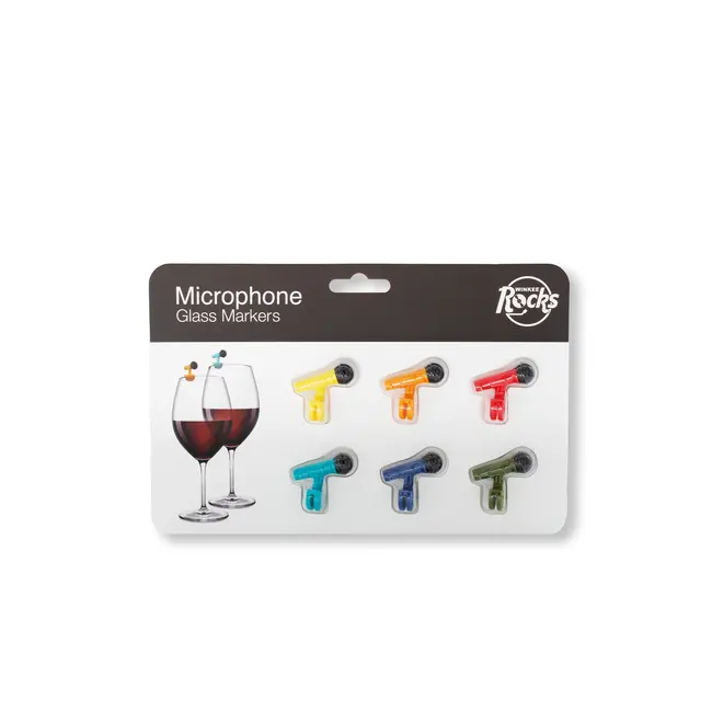 Winkee - Glasmarkeerders Microfoon - set van 6