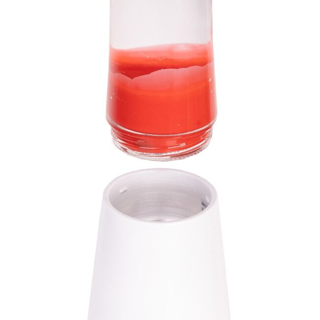 Fisura - Lava Lamp - rode lava - witte voet