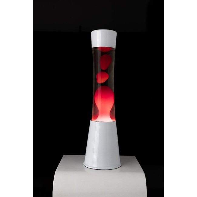 Fisura - Lampe à lave - lave rouge - base blanche