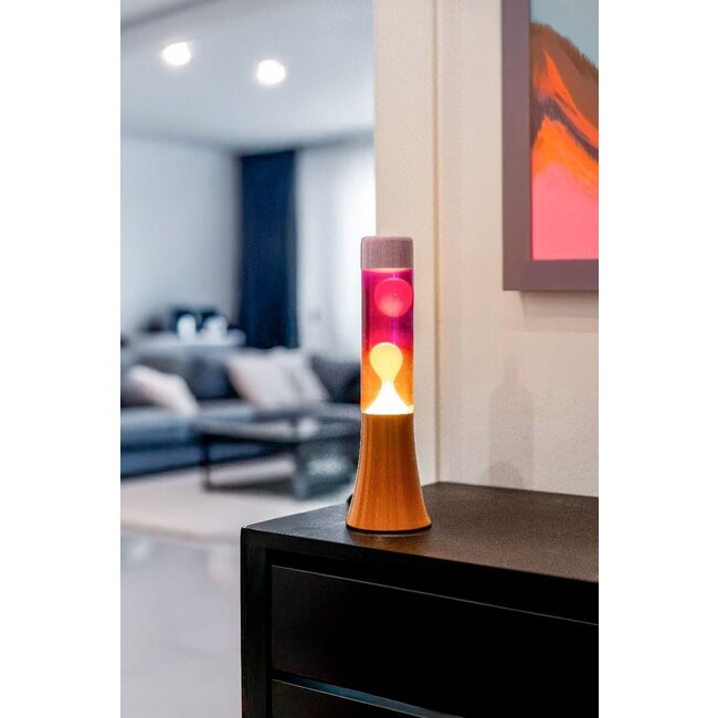 Fisura - Mini Lavalampe - rosa Farbverlauf - oranger Sockel