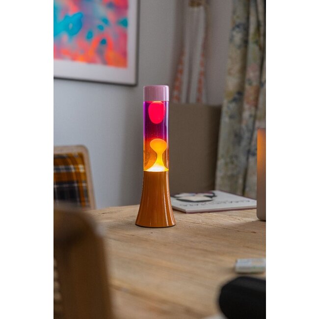 Fisura - Mini Lavalampe - rosa Farbverlauf - oranger Sockel