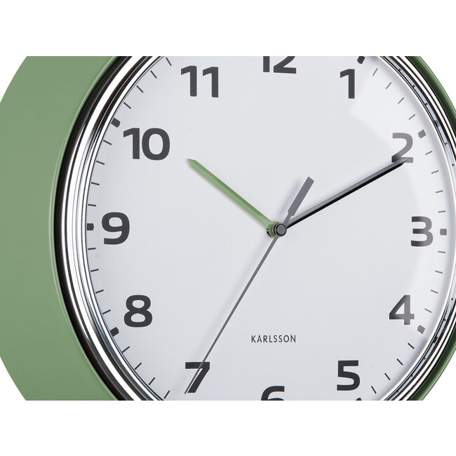 Karlsson - Wanduhr Modern Retro - grün