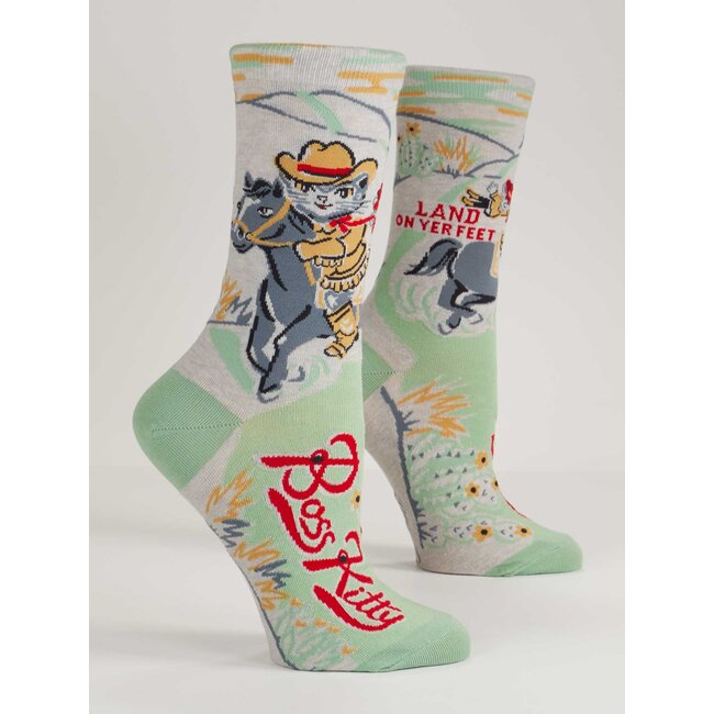 Blue Q - Sokken / Kousen Boss Kitty - maat 36-41 (vrouwen)