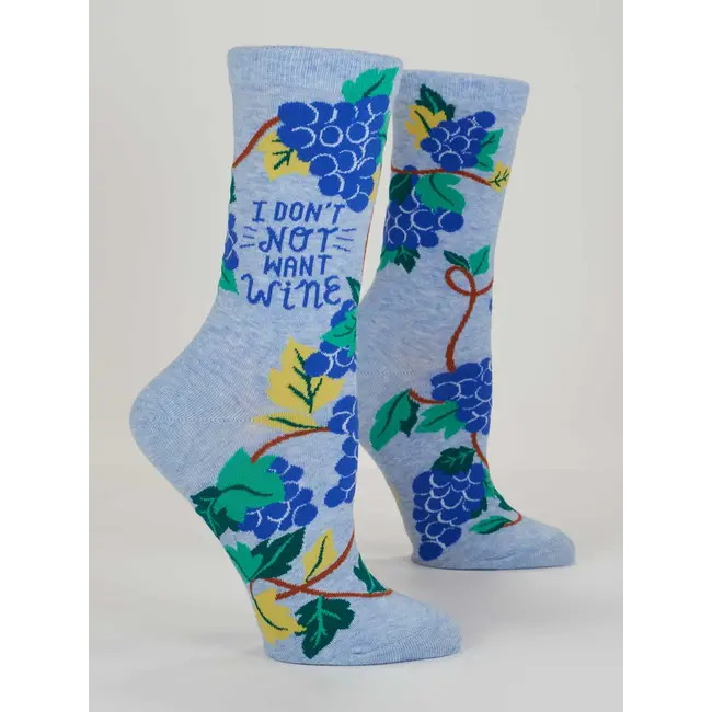 Blue Q Socks Don't Not Want Wine - women