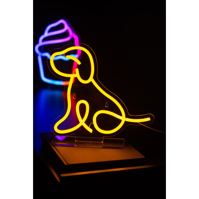 Leitmotiv - Lumière Néon LED Chien Assis