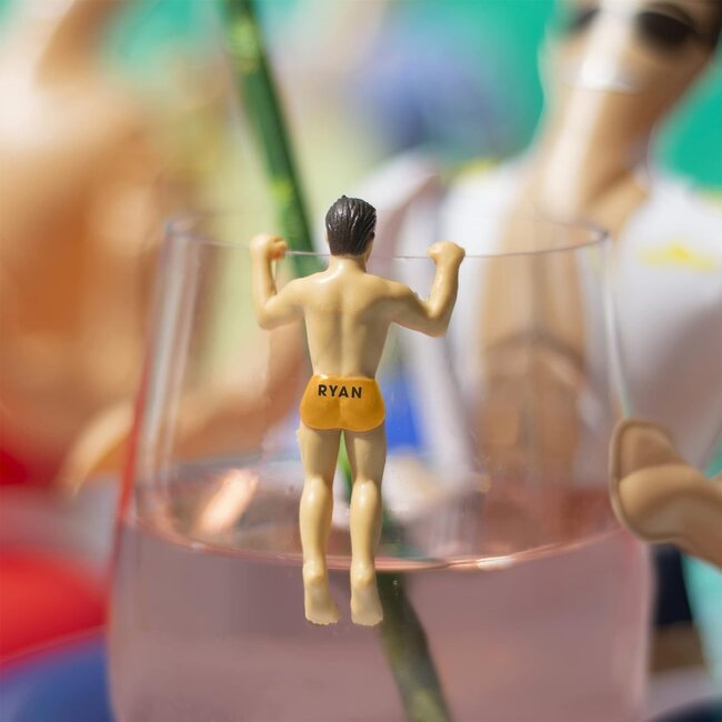 npw - Drink Markers Men in Swimming Trunks - Drinking Buddies