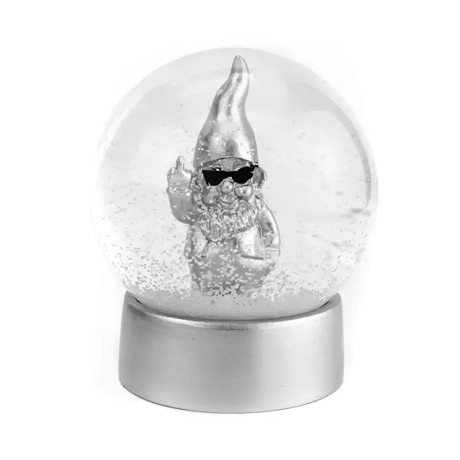 Winkee - Snow Globe Naughty Gnome - silver - white snow