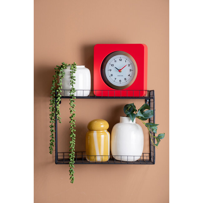 Karlsson - Wandklok New Vintage - rood