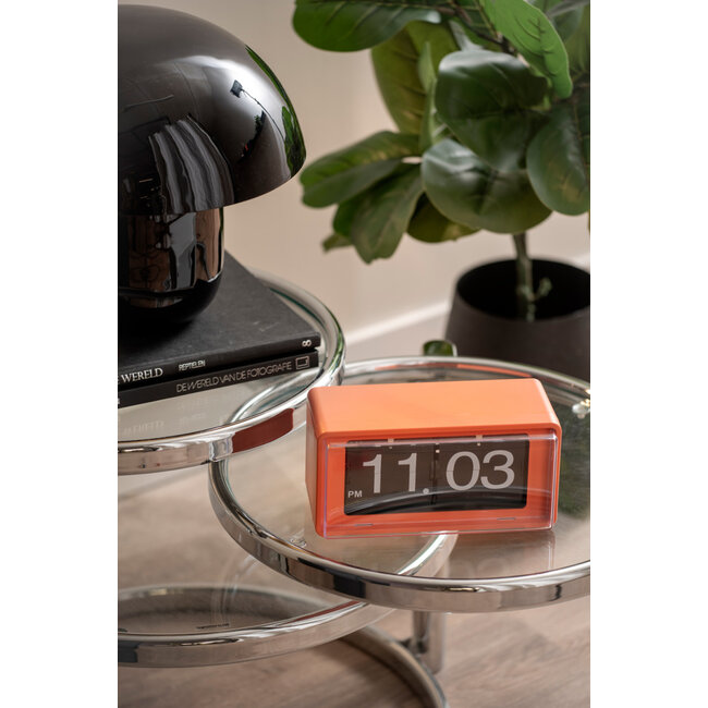 Karlsson - Wand/Tafelklok Retro Boxed Flip - oranje
