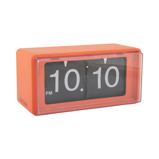 Karlsson - Wand/Tischuhr Retro Boxed Flip - orange