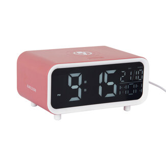 Karlsson Wecker Chunky mit Handy-Lader - rosa