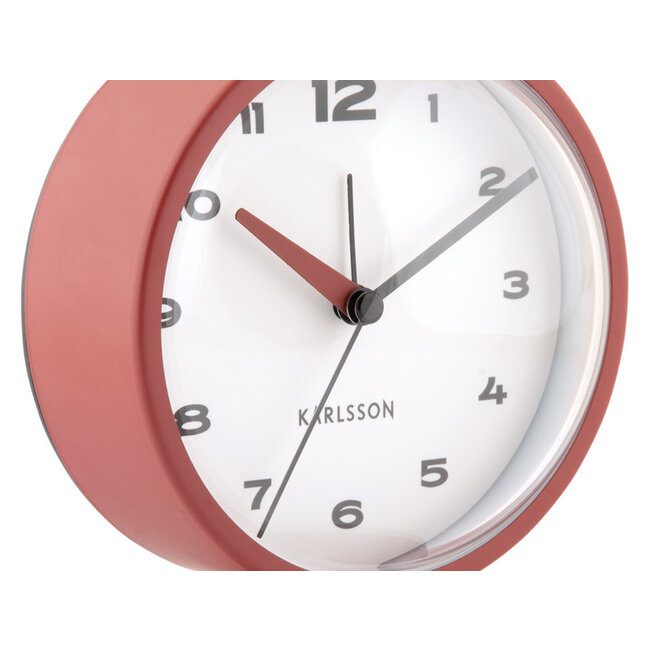 Karlsson - Alarm Clock Brisk Dome - red ochre