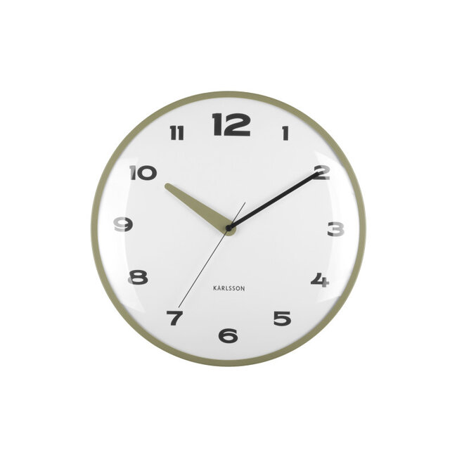 Karlsson Wall Clock Brisk Dome - army green