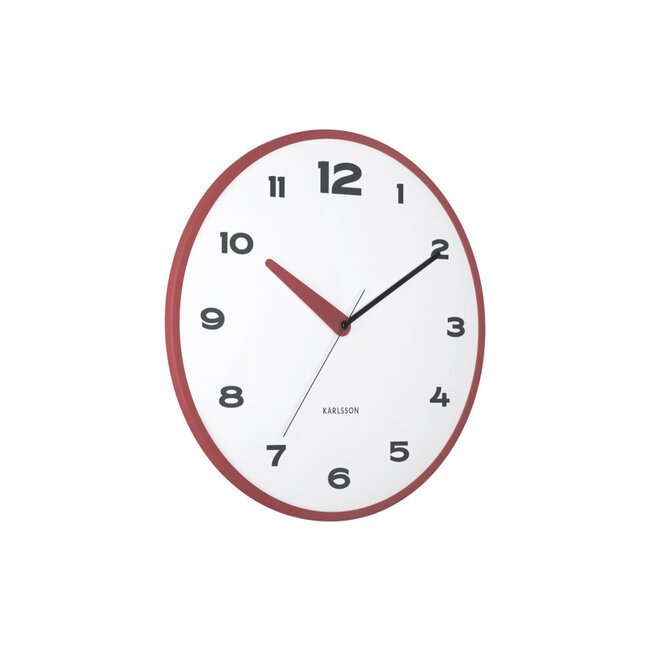 Karlsson - Wanduhr  Brisk Dome  - roter ocker