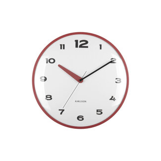 Karlsson Wanduhr Brisk Dome  - roter ocker