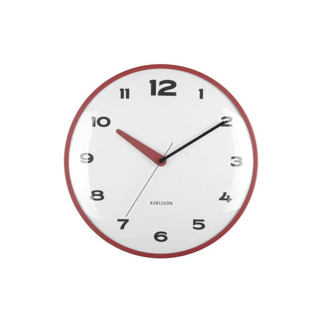 Karlsson Wall Clock Brisk Dome - red ochre