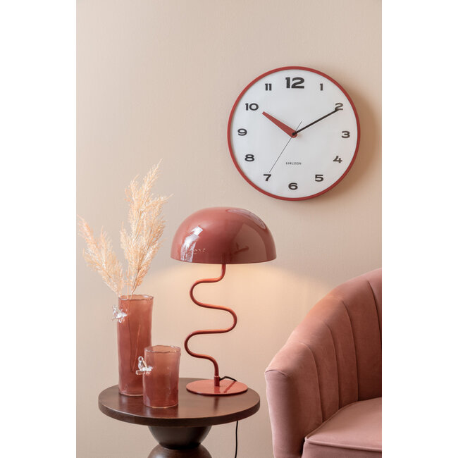 Karlsson - Wanduhr  Brisk Dome  - roter ocker