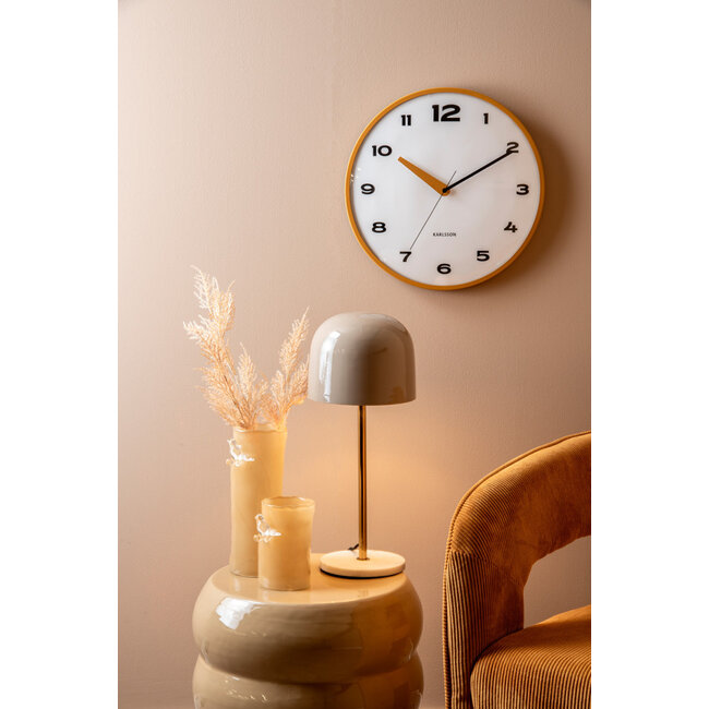 Karlsson - Wall Clock Brisk Dome - ochre yellow