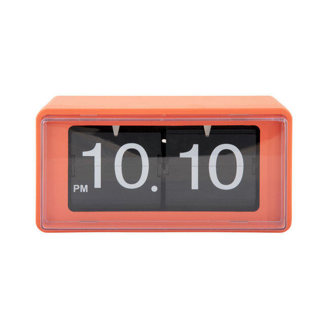 Karlsson - Wand/Tafelklok Retro Boxed Flip - oranje