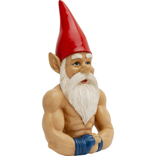 Kare Design - Sculptuur - Decoratief Beeld Muscle Gnome - Gespierde Kabouter - H 32 cm - gebruik binnenshuis