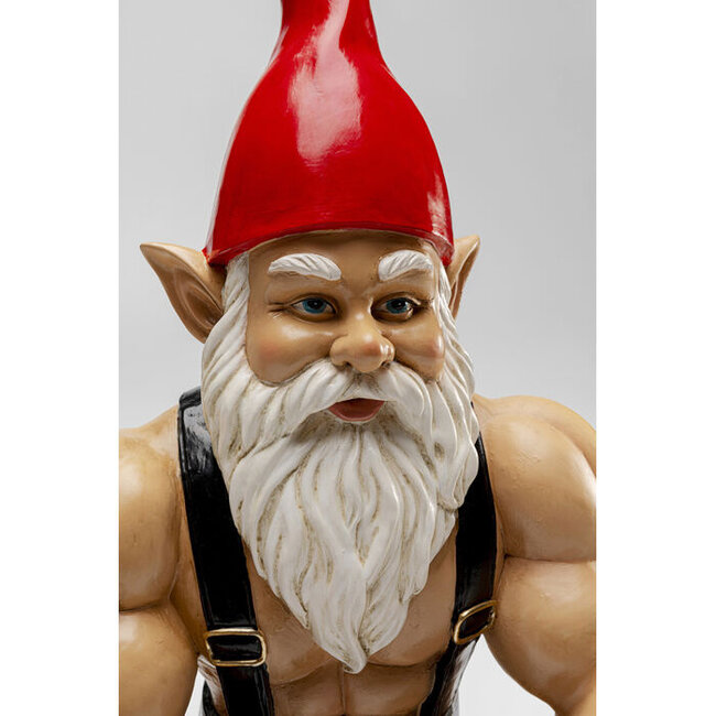 Kare Design - Sculptuur - Decoratief Beeld Muscle Gnome - Gespierde Kabouter - H 48 cm - gebruik binnenshuis