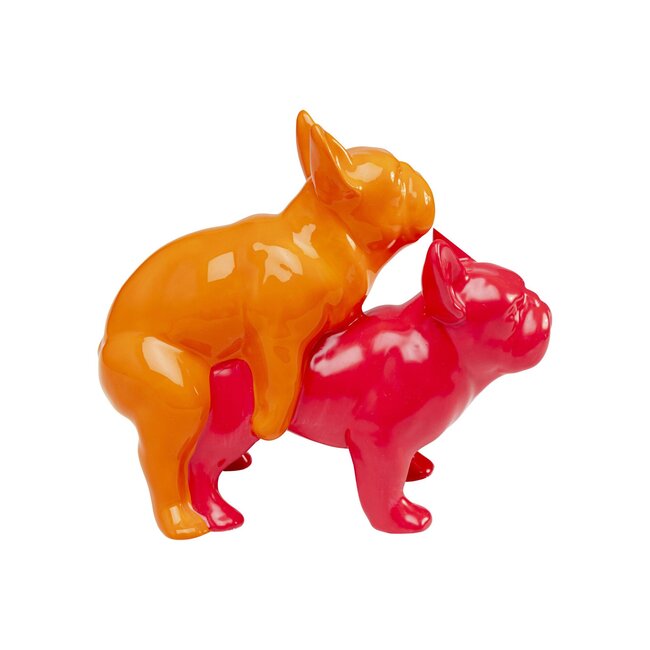 Kare Design - Figurine Déco Chiens d'Amour Love Dogs - rouge/orange
