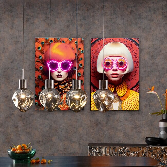 Kare Deign - LED-Schilderij Wanddecoratie Fancy Red Lady