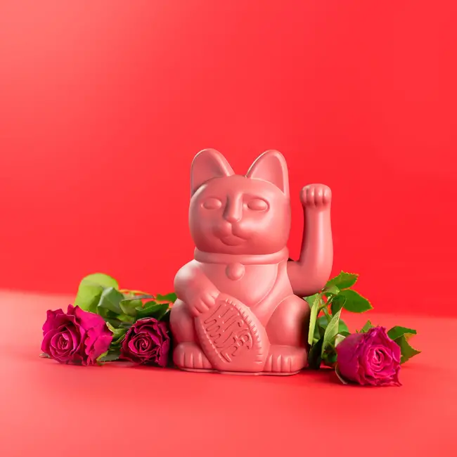 Donkey - Lucky Cat Maneki-Neko - berry red