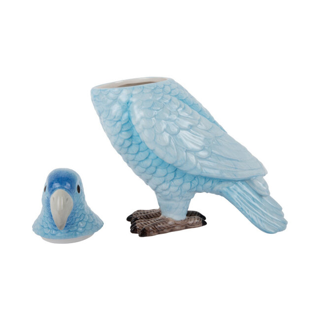 Present Time - Storage Jar Bird Parrot - blue