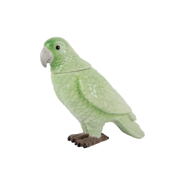 Present Time - Storage Jar Bird Parrot - green