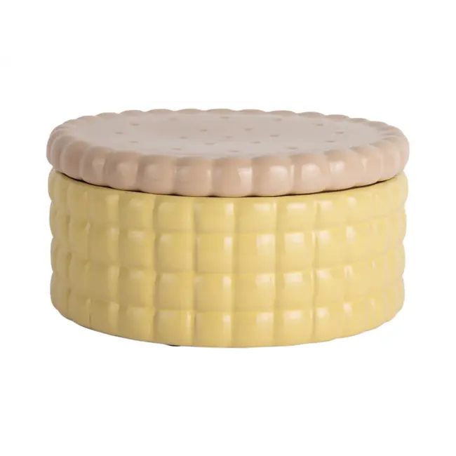 Present Time Cookie Jar - large - soft yellow