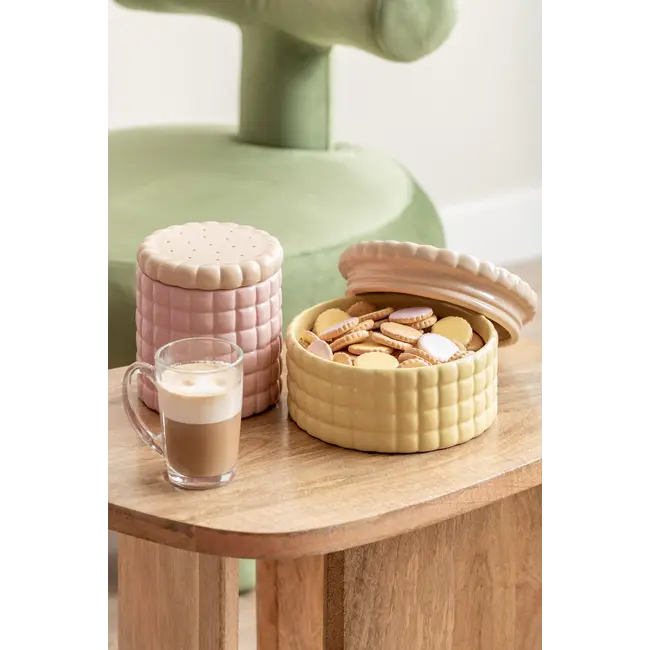 Present Time - Storage Jar - Cookie Jar - large - soft yellow