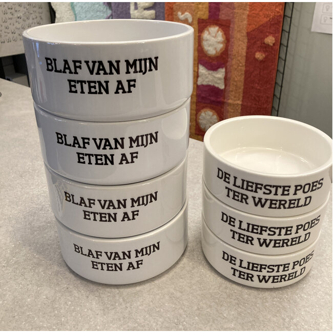 Urban Merch - Voerbak of Drinkbak Kat - De Liefste Poes Ter Wereld